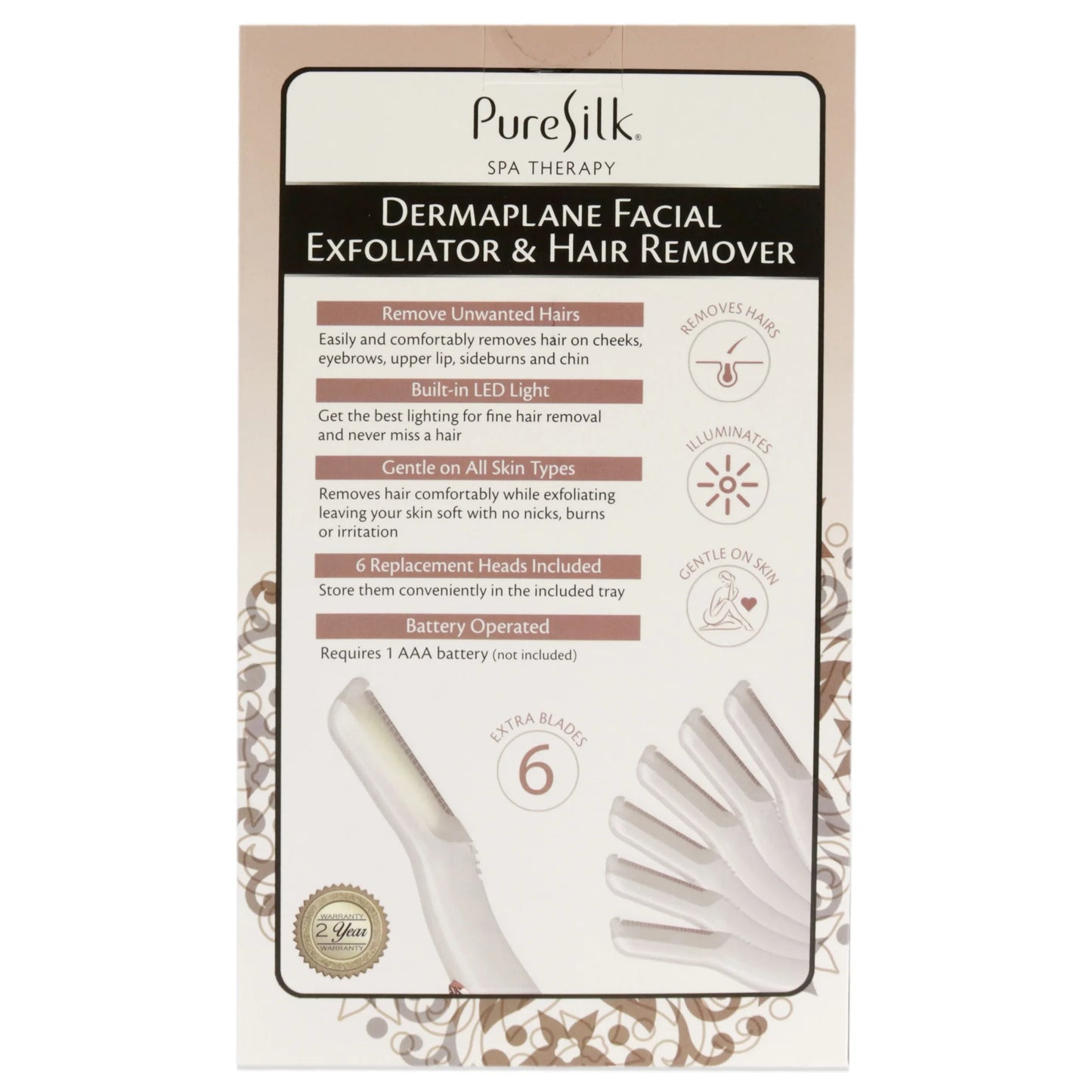 Dermaplane Facial Exfoliator and Hair Remover, 1 Pc Hair Remover Epilator