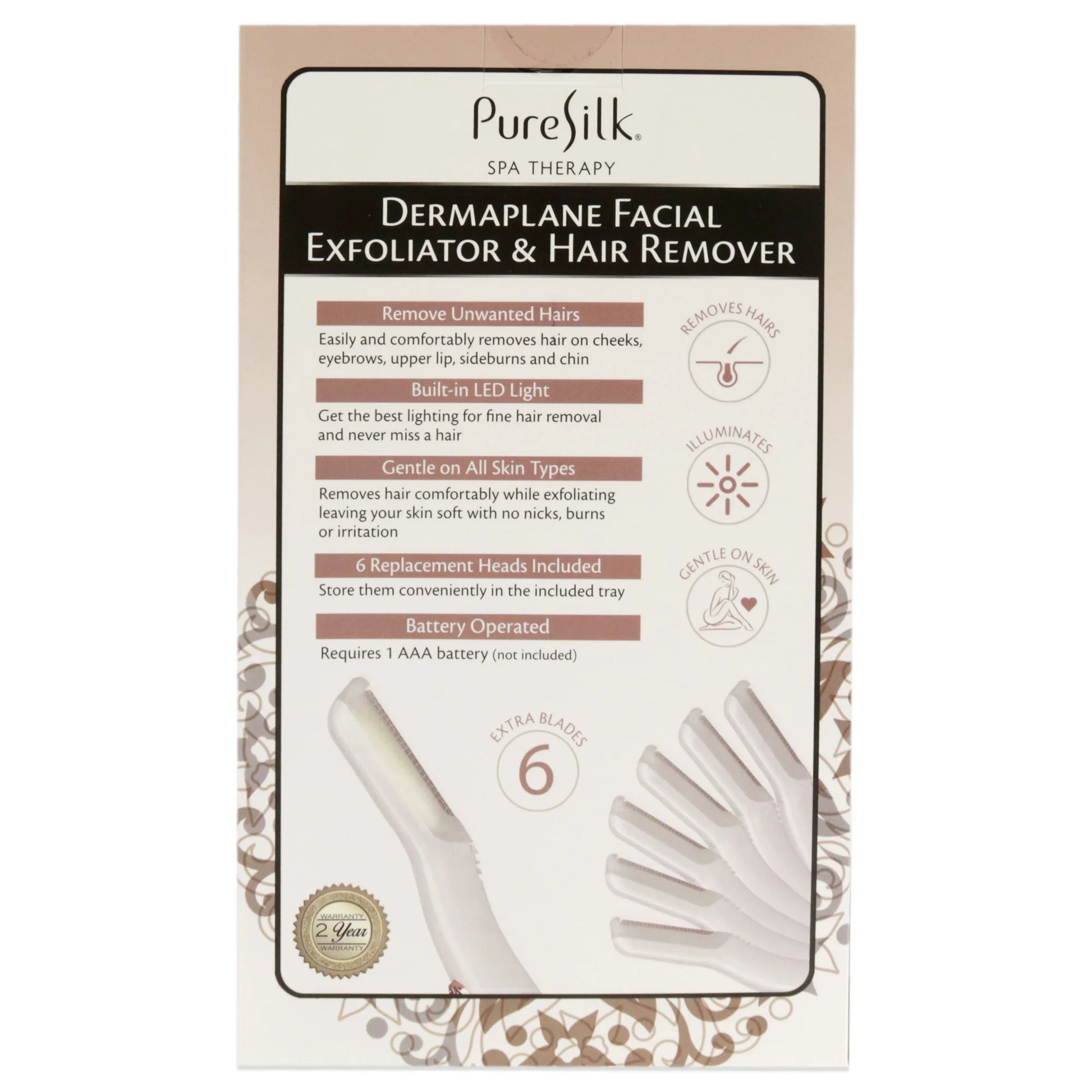 Dermaplane Facial Exfoliator and Hair Remover, 1 Pc Hair Remover Epilator