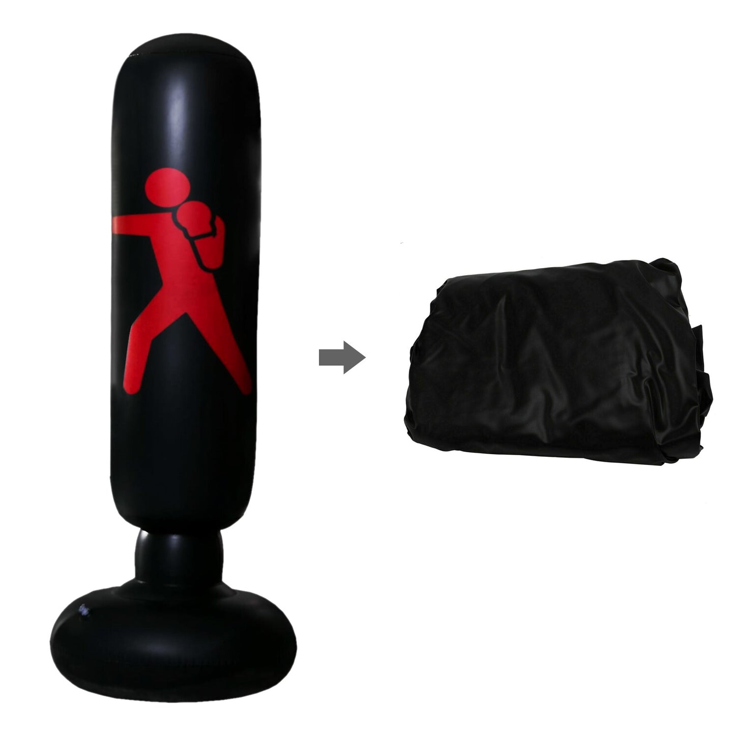 Inflatable Free Standing Punching Bag Boxing Cardio Kickboxing Fitness Training