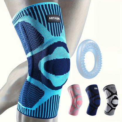 1 Pack of Professional Sports Knee Pads, Knee Pads, Meniscus Silicone Spring Support, Running Fitness, Basketball, Tennis, Badminton, Volleyball Knee Pads