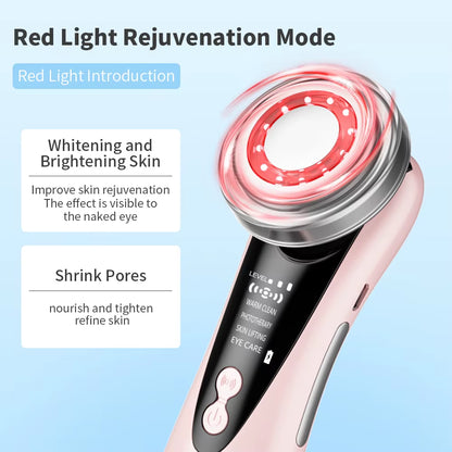 5 in 1 EMS Facial Massager LED Light Sonic Ion Vibration Skin Tightening Face Lifting anti Wrinkle Beauty Device Skin Care Tool