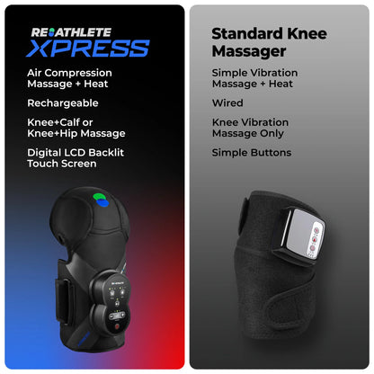 Xpress Rechargeable Knee Massager for Pain Relief, Leg Massager with Heat and Compression Relief
