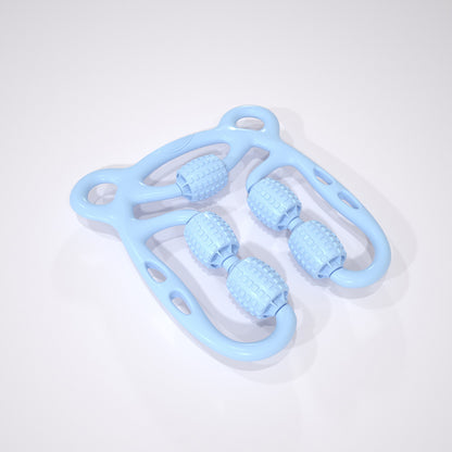 U Shape Trigger Point Massage Roller Full Body Massage Tool Arm Leg Neck Muscle Massager 4 Wheels Fitness Device for Sports