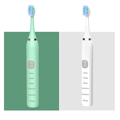 Sonic Electric Toothbrush USB Rechargeable IPX7 Waterproof Automatic Toothbrush Whitener with Replaceable Tooth Brush Head