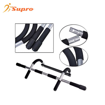 Supro Multiple-Level Adjustable Pull-Up Dip Bar for Doorway Width Door Pull up Bar Accurately Match Wide and Narrow Doorframe