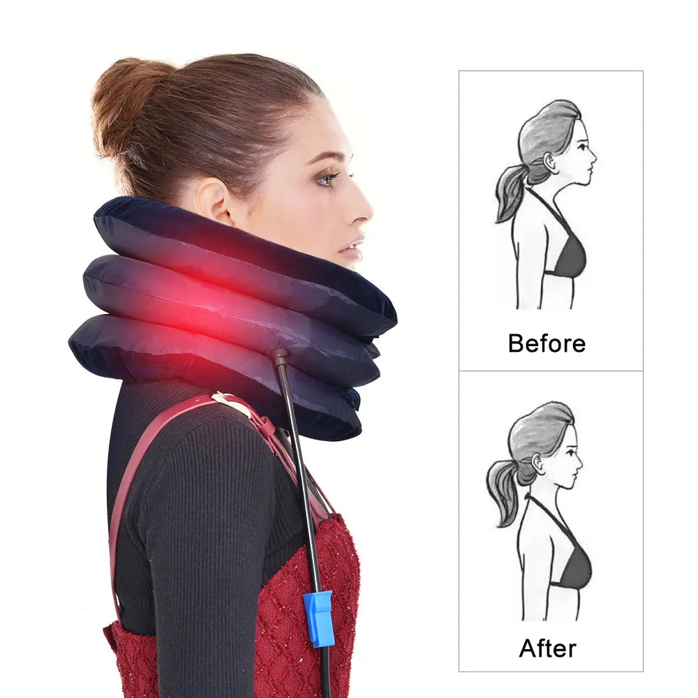 Neck Stretcher Inflatable Air Neck Traction Apparatus Device Soft Neck Cervical Collar Pillow Health Care