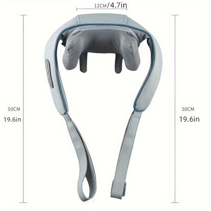 Shiatsu Neck Massager Pillow - 3D Heated Deep Tissue Massage - Rechargeable, Perfect for Relaxation at Home, Office, Travel - Fa