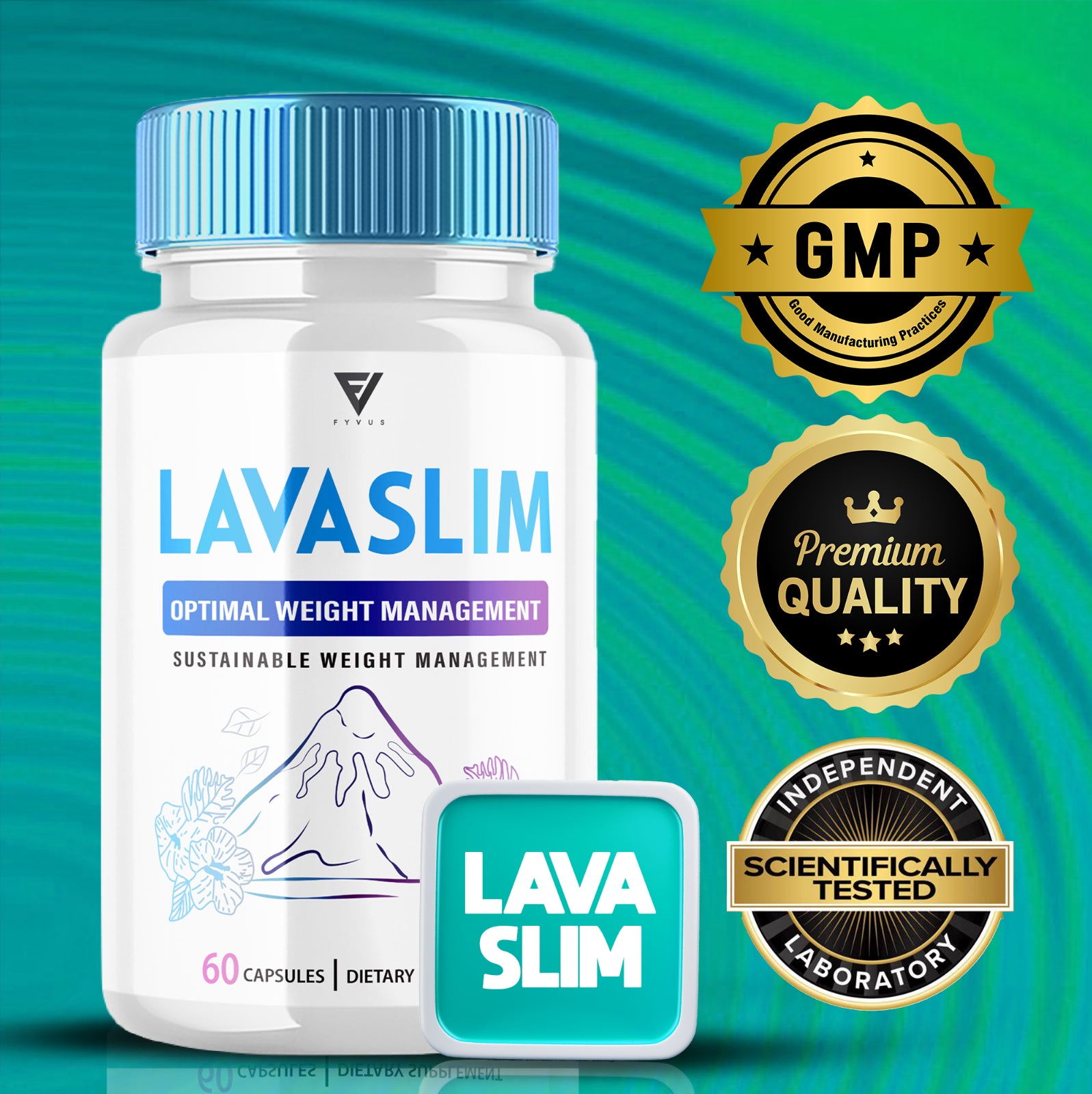 Lava Slim for Weight Loss and Fat Burn Maximum Strength Formula (60 Capsules)