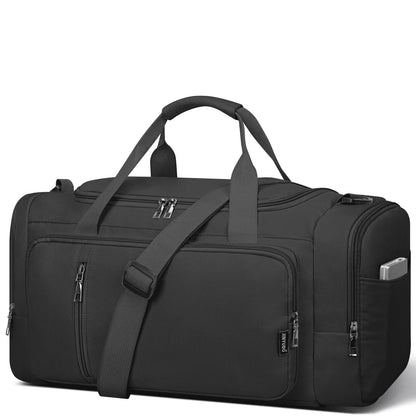 3-IN-1 Duffle Bag for Women and Men, 40L Lightweight Gym Bag for Travel with Shoe Compartment & Wet Pocket, Convertible Travel Bag and Gym Backpack Waterproof Weekender Overnight Bag for Women, Black