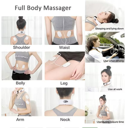 Electric Cervical Pulse Neck Massager Muscle Relax Massage Magnetic Therapy