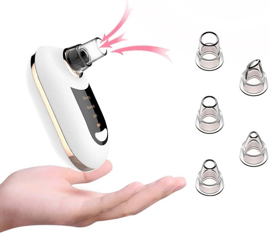 Blackhead Remover Pore Vacuum,Facial Pore Cleaner-5 Suction Power,5 Probes,Usb Rechargeable Blackhead Vacuum Kit for Adult