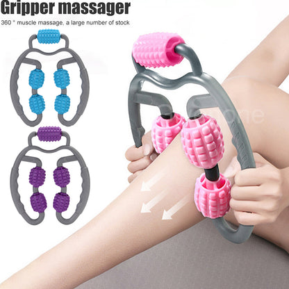 U Shape Trigger Point Massage Roller Full Body Massage Tool Arm Leg Neck Muscle Massager 4 Wheels Fitness Device for Sports