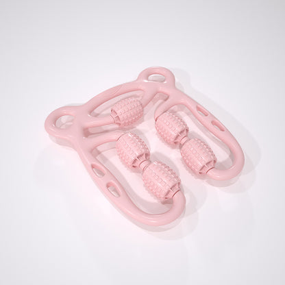 U Shape Trigger Point Massage Roller Full Body Massage Tool Arm Leg Neck Muscle Massager 4 Wheels Fitness Device for Sports